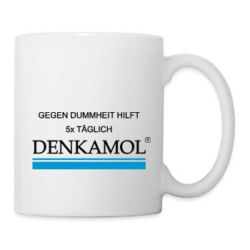 denkamol, denken, Medizin, Medikament, Arzt, dumm - Tasse - Weiß - Rechts