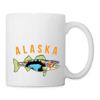 Alaska State Pride T Shirt Alaska Walleye Fisherme - Mug blanc - blanc - Droite