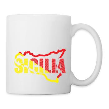 T-shirts souvenirs sicile, conception de carte - Mug blanc - blanc - Droite