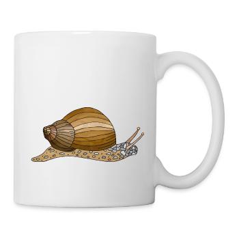 Schnecke - Tasse - Weiß - Rechts