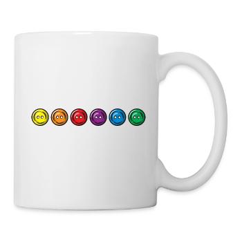 Boutons colorés - les uns à côté des autres - Mug blanc - blanc - Droite