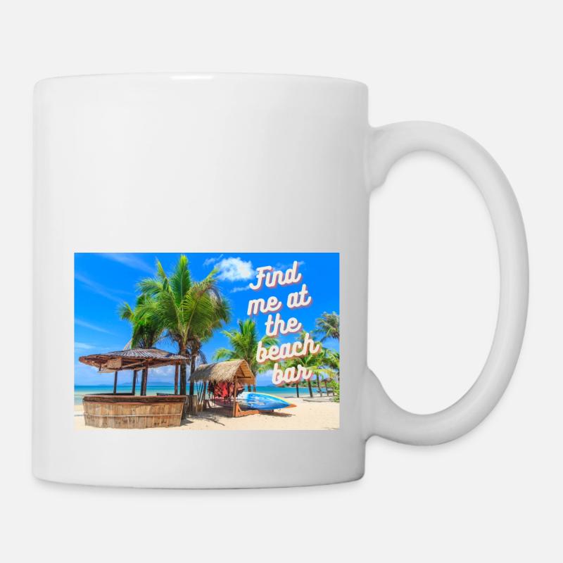 Trouvez-moi au bar de la plage - Mug blanc - blanc