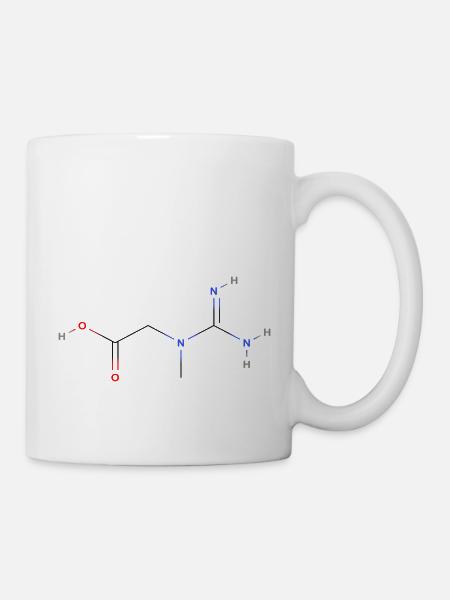 Kreatin Molekül - Farbige Strukturformel - Tasse - Weiß