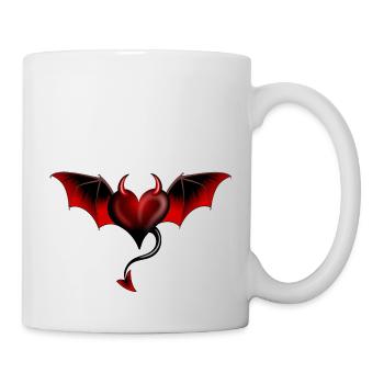 Herz Teufel Satan Luzifer Engel - Tasse - Weiß - Rechts