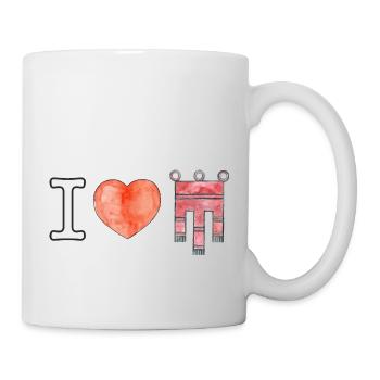 i love Vorarlberg als Aquarellzeichnung - Tasse - Weiß - Rechts