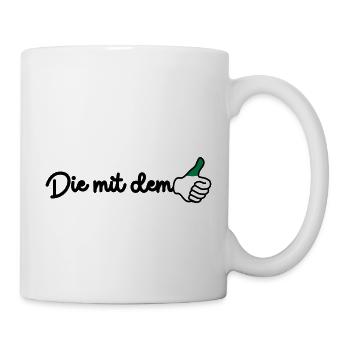 Die mit dem grünen Daumen - Tasse - Weiß - Rechts