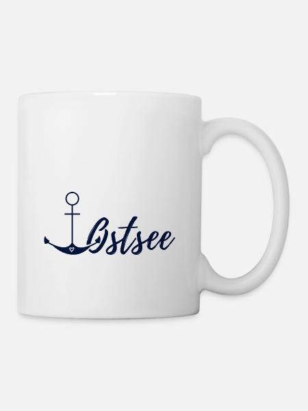 Spruch Ostsee Anker mit Herz - Tasse - Weiß