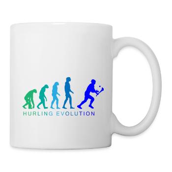 Die Evolution von Hurling - Tasse - Weiß - Rechts