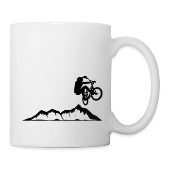 Cyclistes cadeau vélo Sport Downhill - Mug blanc - blanc - Droite