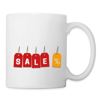 SALE Etiketten - Tasse - Weiß - Rechts