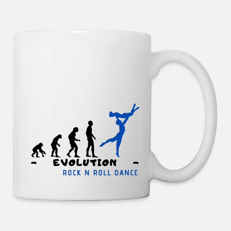 Evolution Rock n Roll Dance Black - Mug - white