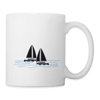 Boat sailor gift sailboat lake captain - Mug - white - Right