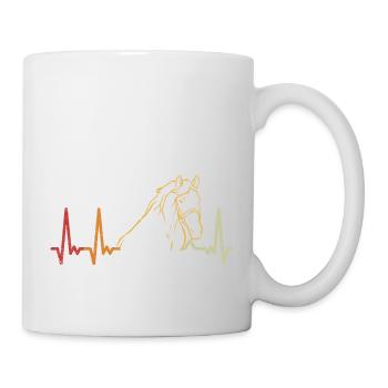 Retro Pferdekopf Herzschlag Pferd Vintage Reiten - Tasse - Weiß - Rechts