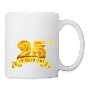 25e anniversaire et jour de naissance numéro d’or de luxe - Mug blanc - blanc - Droite