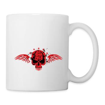 crane skull tete de mort aile etoile - Mug blanc - blanc - Droite