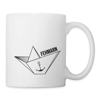 Navire en papier avec ancre mer vacances disant Fehmarn - Mug blanc - blanc - Droite