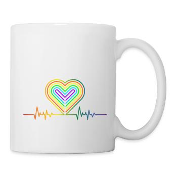 LGBT Rainbow Gay Heart Homosexuality - Mug - white - Right