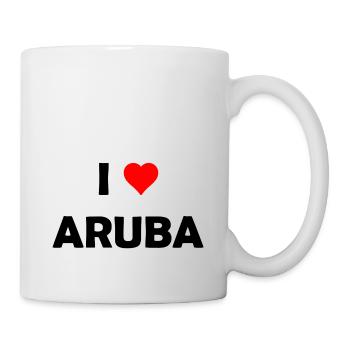 I love Aruba - Karibik - Carribbean - Tasse - Weiß - Rechts