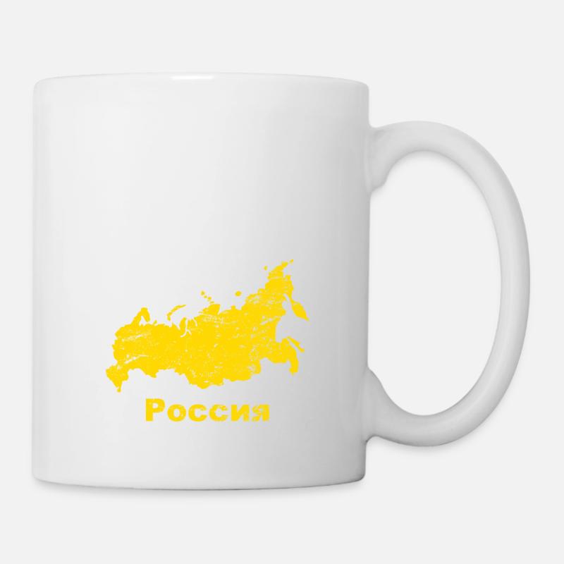 Russia flag logo symbol saying lettering Graffiti - Mug blanc - blanc