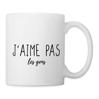 J'aime pas les gens - Mug blanc - blanc - Droite
