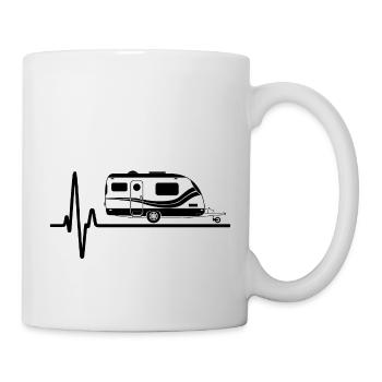 Caravan Heartbeat ECG Camper Camping Funny - Mug - white - Right