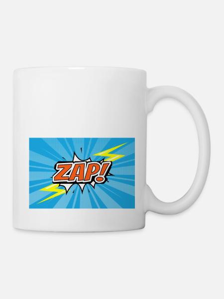ZAP! Comic Style Graffiti Lettering - Tasse - Weiß