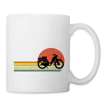 Retro Vintage Moped - Tasse - Weiß - Rechts