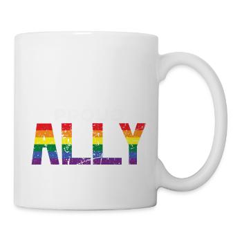 Pride LGBT LGBTQ Queer Ally Gay Lesbiennes Vintag - Mug blanc - blanc - Droite