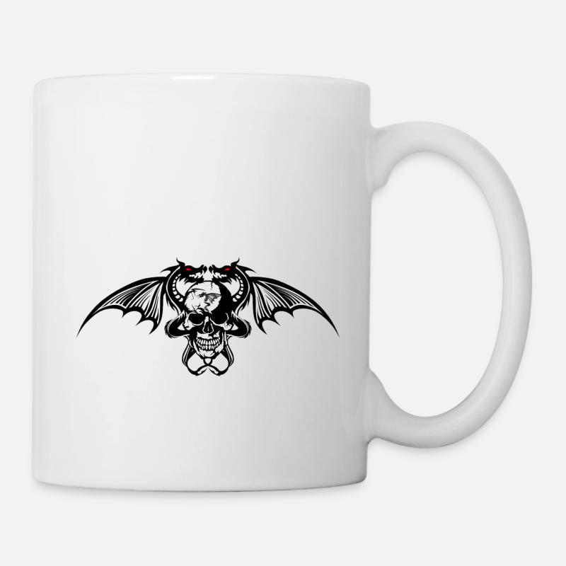 tete de mort dragon tribal crane - Mug blanc - blanc