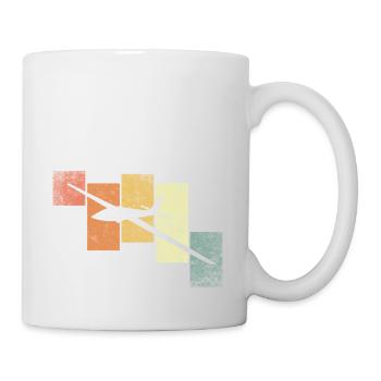 Flyers sur fond coloré - Mug blanc - blanc - Droite