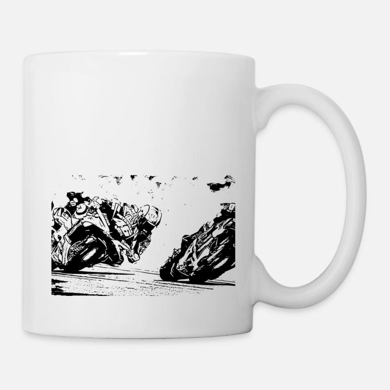 Moto de course - Mug blanc - blanc