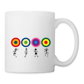 dancing stick figure drawing graffiti cheerful - Mug - white - Right