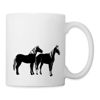 Pferde - Tasse - Weiß - Rechts