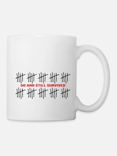 50 ans anniversaire cinquante fuffy 50e anniversaire 50 - Mug blanc - blanc