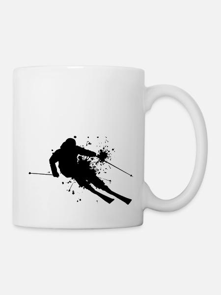 Ski Ski Hommes Ski Sports d’hiver - Mug blanc - blanc