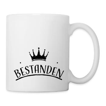 Krone Prüfung bestanden schwarz Tshirt design - Tasse - Weiß - Rechts