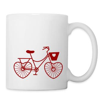 Bike Love / Bike Lover / Saint-Valentin - Mug blanc - blanc - Droite