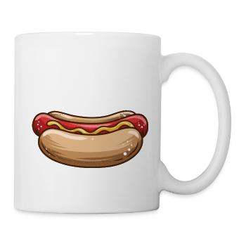 Lustiges Hot dog Fast Food Geschenk - Tasse - Weiß - Rechts