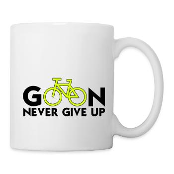 continuer ne jamais abandonner (cyclisme) penser positif - Mug blanc - blanc - Droite