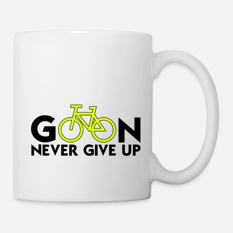 continuer ne jamais abandonner (cyclisme) penser positif - Mug blanc - blanc
