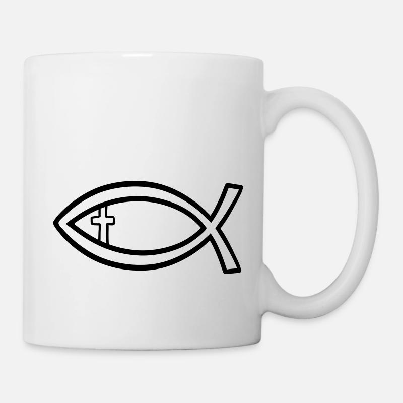 Poisson / Poisson chrétien - Mug blanc - blanc