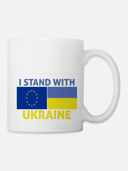 l'Europe soutiens Ukraine - je soutiens Ukraine - Mug blanc - blanc