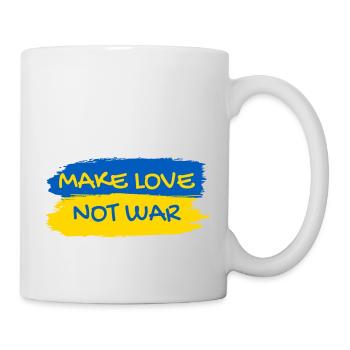 Make Love Not War Urkaine Peace Stand with Ukraine - Tasse - Weiß - Rechts