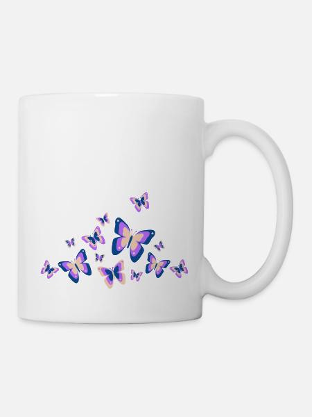 Butterfly Butterfly Insects Spring Summer colorful - Mug - white
