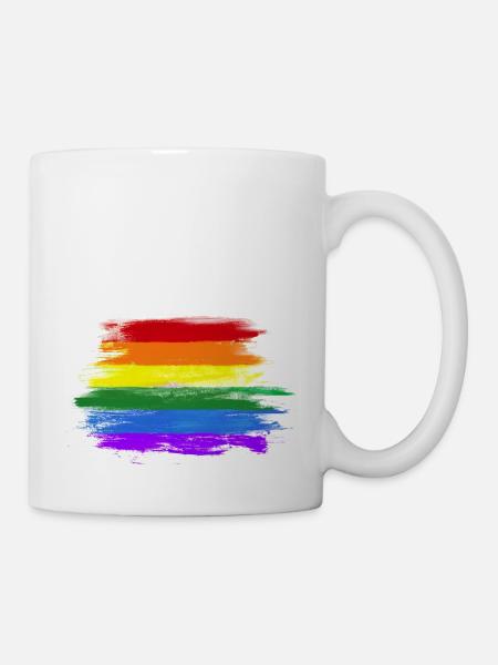 LGBT-Flagge - Tasse - Weiß