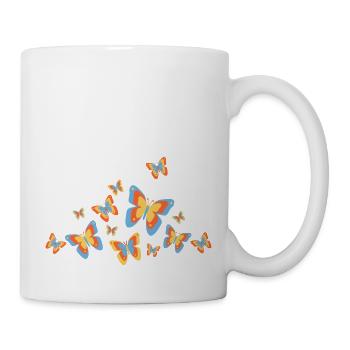 Butterfly Butterfly Insects Spring Summer colorful - Mug - white - Right