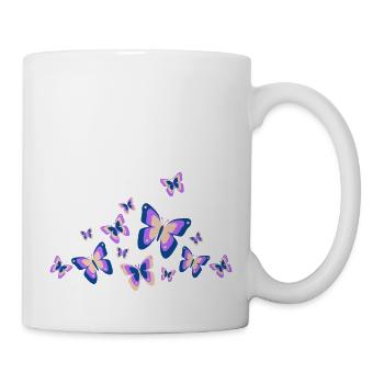 Schmetterling Falter Insekten Frühling Sommer bunt - Tasse - Weiß - Rechts