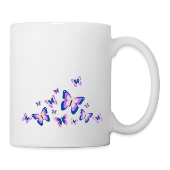 Schmetterling Falter Insekten Frühling Sommer bunt - Tasse - Weiß - Rechts