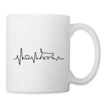 Chat Heartbeat Chat Ami Cadeau Drôle - Mug blanc - blanc - Droite