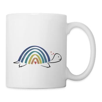 Schildkröte Regenbogen - Tasse - Weiß - Rechts